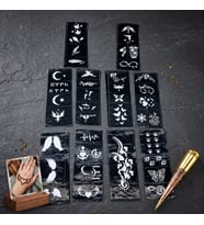 Karışık Desenli Tüp Kına Şablonu - 10'lu Paket - 8x20 cm