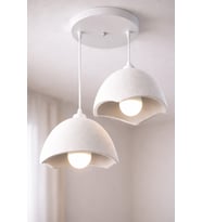 Beton Görünümlü Loft Stil Modern, Vegan, Çevre Dostu Salon , Mutfak İçin 2'li Şapka Sarkıt Avize