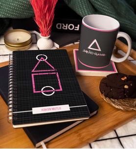 Squid Game Kişiye Özel Defter Kupa Bardak Altı Seti DKB-01