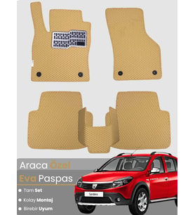 DACİA SANDERO (2012-2020) Uyumlu EVA Paspas Tam Set–Araca Özel,Su Geçirmez,Hızlı ve Kolay Montaj