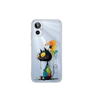 General Mobile 23SE ile Uyumlu Splash Kedi Tasarımlı Şeffaf Silikon Kılıf