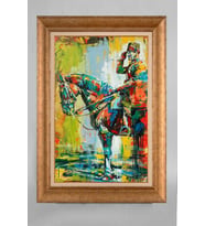 Çerçeveli Paspartulu Atatürk Tablo a528 (Gold)
