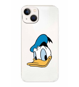 Apple iPhone 13 Uyumlu Kamera Korumalı Tıpalı Kapak Donald Duck TasarımlıŞeffaf Kılıf