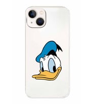 Apple iPhone 13 Uyumlu Kamera Korumalı Tıpalı Kapak Donald Duck TasarımlıŞeffaf Kılıf
