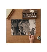 Sevimli Fil Yakın Çekim Tasarımı 240 parça Ahşap Puzzle Ahşap Kutuda MP06775