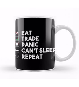 Eat Trade Panic Can't Sleep Repeat Trading Kupa Bardak Porselen