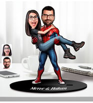 BK Gift Kişiye Özel Örümcek Adam Çift Tasarımlı Karikatür Biblo-1, Arkadaşa Hediye, Sevgiliye Hediye