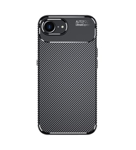 iPhone 16E Kılıf Negro Karbon Tasarım Silikon Kılıf (Siyah)