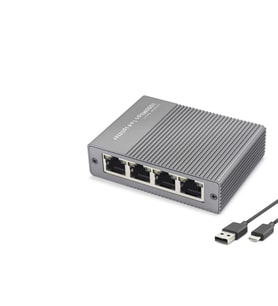 Gigabit Ethernet Switch 5 Port Type C Güç Girişli Gri HDX1414