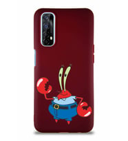 Realme 7 Soft Premier Kapak Bay Yengeç Tasarımlı Silikon Kılıf - Mürdüm (Şeffaf)