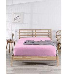 THE BERB %100 Pamuklu  Tek/Çift Kişilik Lastikli Çarşaf  Fitted Jersey  Penye Çarşaf (Pembe)