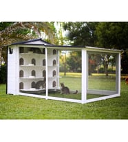 MANDU Bahçeli Kedi Apartmanı (kedi evi) + Mama kapları hediye