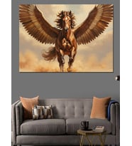Kanatlı At Pegasus Gökyüzü Tablosu Dekoratif Kanvas - Mdf Ahşap Tablo