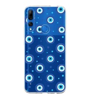 PrintiFy Huawei Y9 Prime 2019 ile Uyumlu 1mm Slim Fit Nazar Boncuğu 1 Baskılı Şeffaf  Kılıf