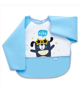 BabyJem Poli Muşamba Kollu Mama Önlüğü 034 Mavi (Çok Renkli-Renksız)