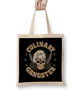 Cute & Funny Culinary Gangster Cooking Pun Bez Çanta Uzun Saplı