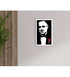 BK Home Godfather Baba Tasarımlı Dekoratif Ahşap Beyaz Çerçeveli Tablo-20