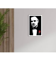 BK Home Godfather Baba Tasarımlı Dekoratif Ahşap Beyaz Çerçeveli Tablo-20