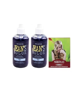 Jeans Color Saç Boyası Mavi 250 ml + 2 Adet + Hairplus Saç Açıcı