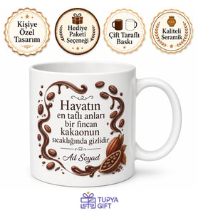Dünya Çikolata Günü Hediye Kupa Kakao Severler İçin Özel Tasarım Bardak