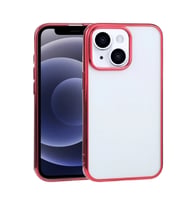 iPhone 13 Mini 5.4inç Lazer Kaplama Renkli Kenar Şeffaf Kılıf-(5775) - GLST7024-7302 (Gold)