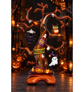 Halloween Ayaklı Hayalet Ağacı Folyo Balon 79x115 cm Cadılar Bayramı Parti Mekan Dekorasyon Süsü