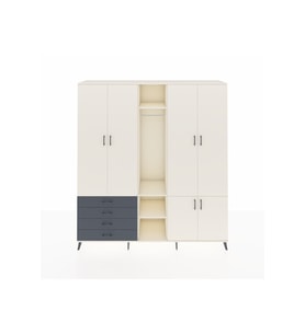 Hyperion Dolap 14 Raflı 4 Çekmeceli Tek Askılı 220x44x243 Aytaşı-Aytaşı/Antrasit