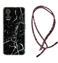 General Mobile GM 21 Pro GM 22 Pro Plus Kılıf Boyun Asklı Rasta Silikon Black Marble 3 1382