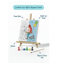 Doğum Günü Palyaçosu Boyama Tuvali – Şövaleli Boya Seti 20x20