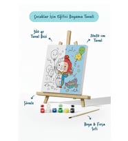Doğum Günü Palyaçosu Boyama Tuvali – Şövaleli Boya Seti 20x20