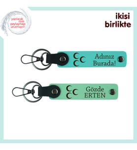 Birlikte Geçen Günleri Onurlandıran Hediye – Üç Hilal Anahtarlık x2 Set, Turkuaz-Yeşil