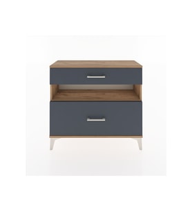 Arges Şifonyer Tek Raflı 2 Çekmeceli 88x30x80 Çam-Antrasit