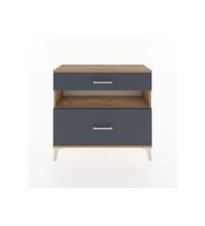Arges Şifonyer Tek Raflı 2 Çekmeceli 88x30x80 Çam-Antrasit
