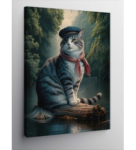 Kanvas Tablo Bohem kedi ve nehir