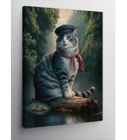 Kanvas Tablo Bohem kedi ve nehir