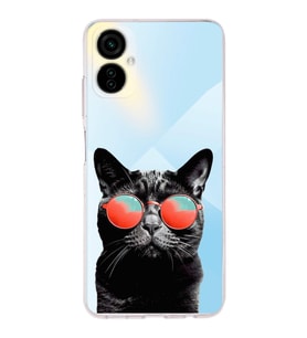PrintiFy Tecno Camon 19 Neo ile Uyumlu Kedi 3 Kamera Korumalı Şeffaf Kılıf