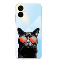 PrintiFy Tecno Camon 19 Neo ile Uyumlu Kedi 3 Kamera Korumalı Şeffaf Kılıf