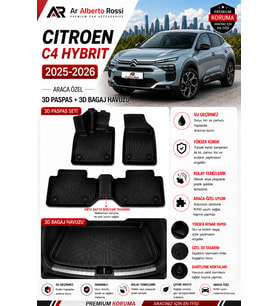 CITROEN C4 HYBRIT 2025-2026 Araca Özel 3D Paspas + 3D Bagaj Havuzu