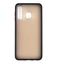 Huawei P30 Lite Kılıf Mat Yüzey Renkli Kenar Silikon (Siyah)