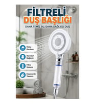 Kireç Filtreli Yüksek Basınçlı El Duşu – Şeffaf Filtre Hazneli Duş Başlığı
