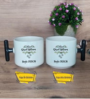Yeni Yıl Hediyesi Kupa Bardak T Siyah Kulplu Yılbaşı Hediyesi