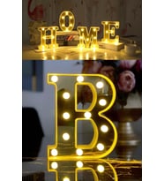 3D Led Işıklı B Harfi Büyük Boy, Doğum Günü ve Organizasyon Süsleri (Krem)