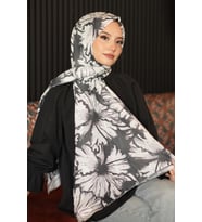 Zerafet Desen Beyaz Pamuk Şal (Standart)