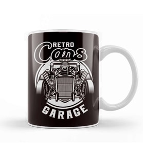 Retro Cars Garage Classic Old American Automobile Car Muscle Kupa Bardak Porselen