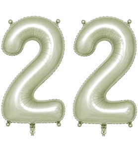 22 Rakam Folyo Balon Yeşil Rengi (76 cm)
