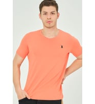 T8568 DEWBERRY V YAKA ERKEK T-SHIRT-TURUNCU