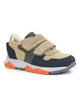 Rakerplus Hakiki Deri Kum Gri Siyah Çocuk Sneakers Spor Ayakkabı (Vizon)