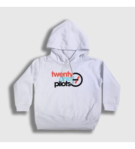 Presmono Unisex Çocuk Beyaz Twenty One Pilots Kapüşonlu Sweatshirt 120771tt (Beyaz)