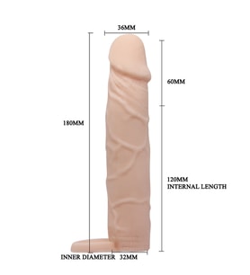 Penis Kılıfı Uzatmalı Dolgulu Model 5 cm Silikon