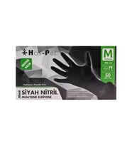 Has-Pet Kalın Siyah Nitril Pudrasız Eldiven M 50'li - 12Adet
